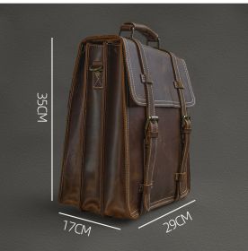 Multifunctional Crazy Horse Leather Vintage Leather Backpack