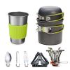 Hiking Picnic Tourist Tableware Set With Folding Spoon Mini Gas Stove