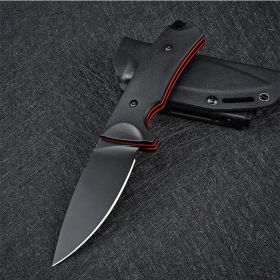 Outdoor Self-defense Survival Small Straight Knife (Color: black)